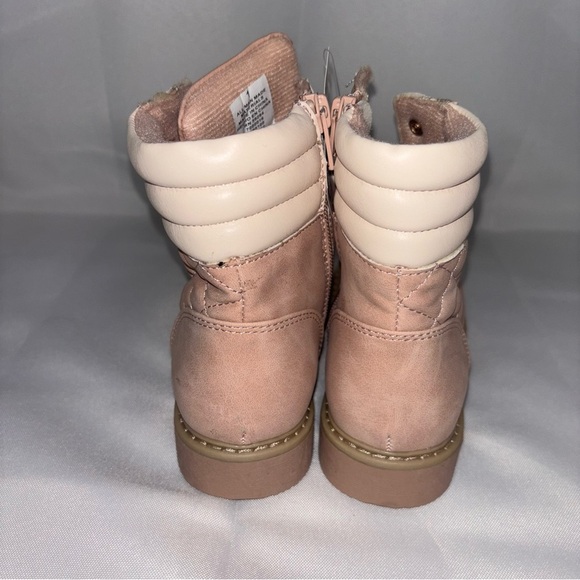 The Children’s Place Girls Blush Quilted Zip Lace-Up Boots Size 1 Youth - Picture 4 of 11